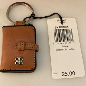 Bosca double photo leather keychain– New